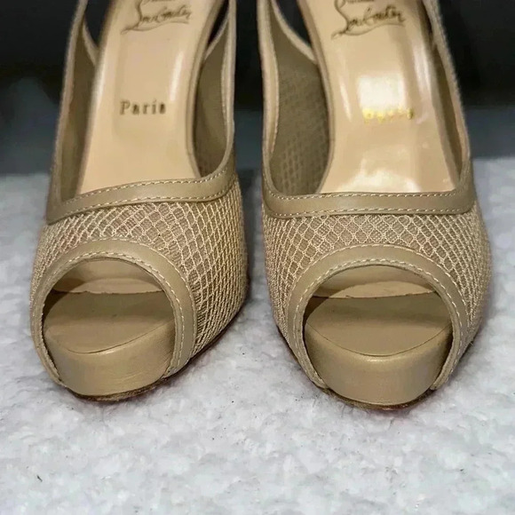 Christian Louboutin SZ 9.5 Nude Canne A Peche Heels - Picture 5 of 8